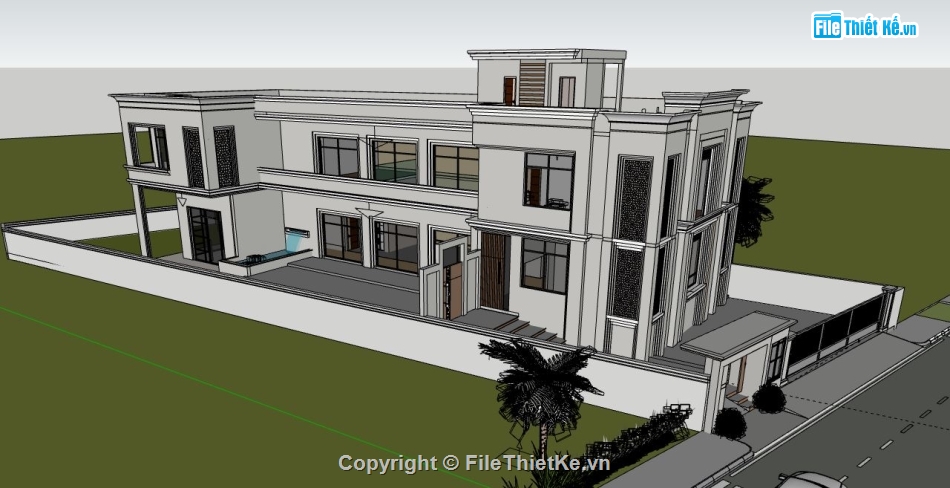 Biệt thự 2 tầng,model su biệt thự 2 tầng,biệt thự 2 tầng file su,file sketchup biệt thự 2 tầng,biệt thự 2 tầng sketchup