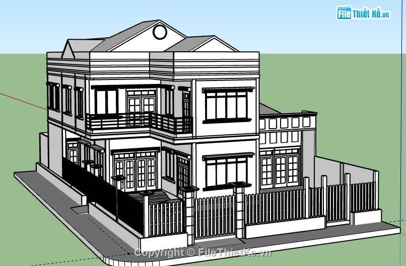 Biệt thự 2 tầng,file su biệt thự 2 tầng,biệt thự 2 tầng file su,file sketchup biệt thự 2 tầng,model su biệt thự 2 tầng