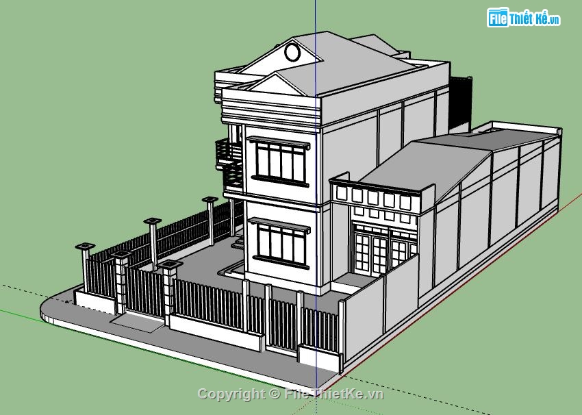 Biệt thự 2 tầng,file su biệt thự 2 tầng,biệt thự 2 tầng file su,file sketchup biệt thự 2 tầng,model su biệt thự 2 tầng