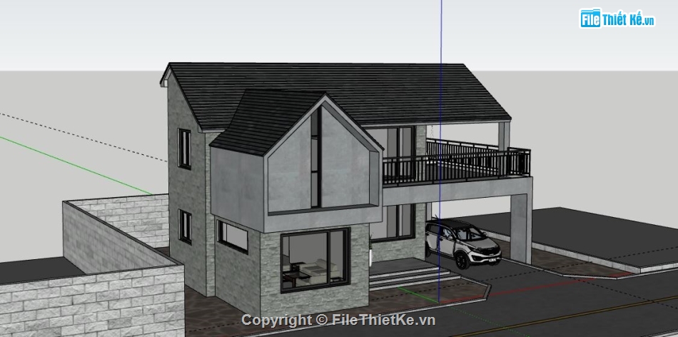 Biệt thự 2 tầng,model su biệt thự 2 tầng,biệt thự 2 tầng file su,sketchup biệt thự 2 tầng,biệt thự 2 tầng model su