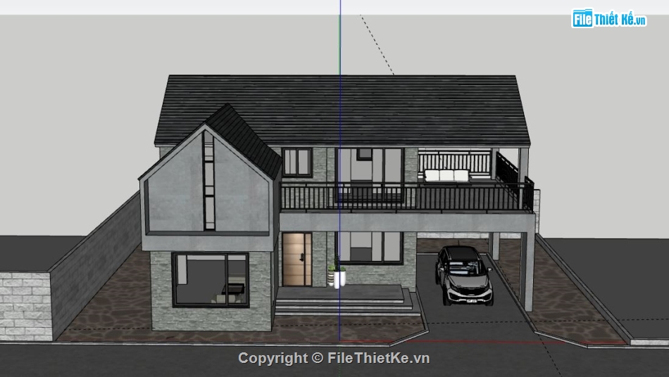 Biệt thự 2 tầng,model su biệt thự 2 tầng,biệt thự 2 tầng file su,sketchup biệt thự 2 tầng,biệt thự 2 tầng model su