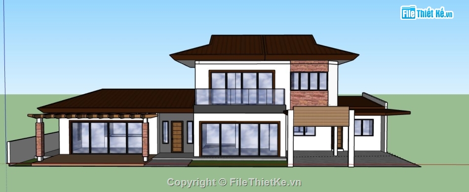 biệt thự 2 tầng,file su biệt thự 2 tầng,model su biệt thự 2 tầng,sketchup biệt thự 2 tầng,biệt thự 2 tầng file sketchup