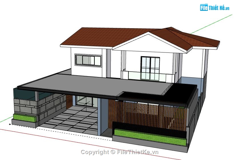 Biệt thự 2 tầng,model su biệt thự 2 tầng,biệt thự 2 tầng file su,file sketchup biệt thự 2 tầng,biệt thự 2 tầng sketchup