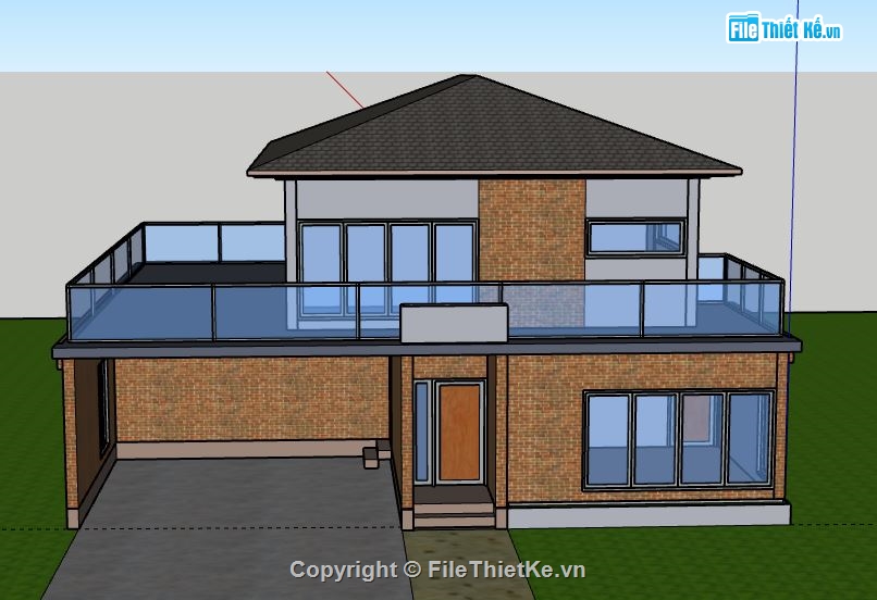 Biệt thự 2 tầng,model su biệt thự 2 tầng,file su biệt thự 2 tầng,sketchup biệt thự 2 tầng,biệt thự 2 tầng model su