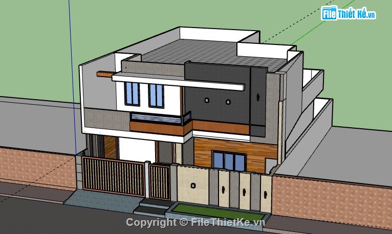 Biệt thự 2 tầng,model su biệt thự 2 tầng,file su biệt thự 2 tầng,biệt thự 2 tầng sketchup,sketchup biệt thự 2 tầng