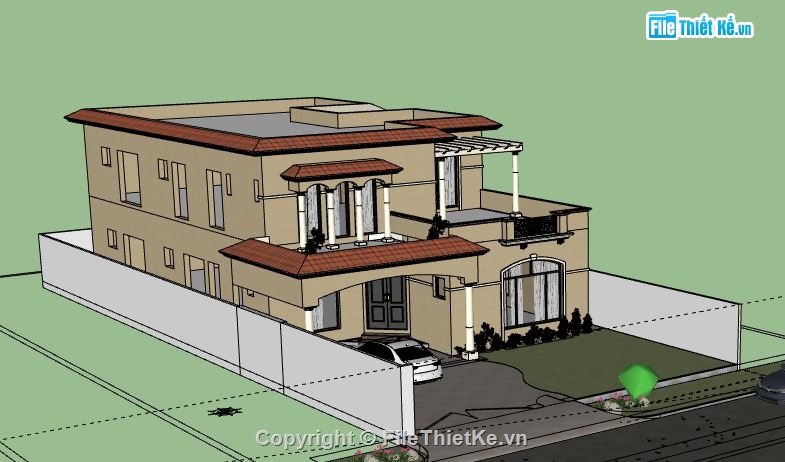 Biệt thự  2 tầng,model su biệt thự 2 tầng,file su biệt thự 2 tầng,biệt thự 2 tầng file su,sketchup biệt thự 2 tầng