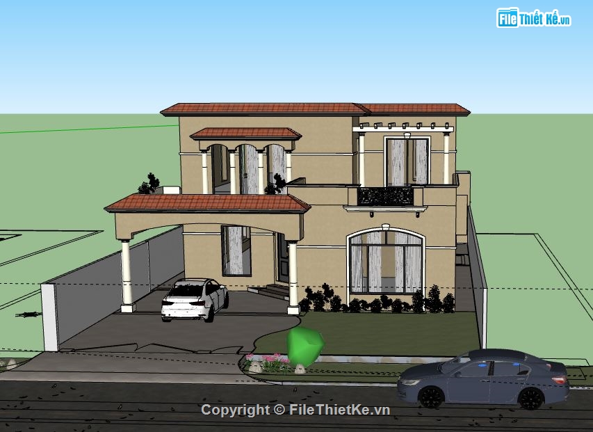 Biệt thự  2 tầng,model su biệt thự 2 tầng,file su biệt thự 2 tầng,biệt thự 2 tầng file su,sketchup biệt thự 2 tầng