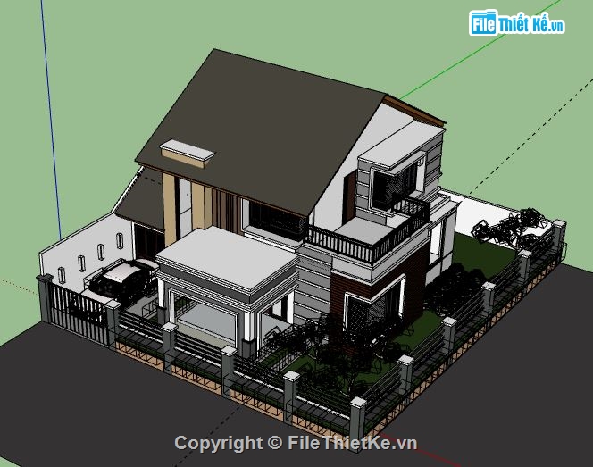 Biệt thự 2 tầng,model su biệt thự 2 tầng,file su biệt thự 2 tầng