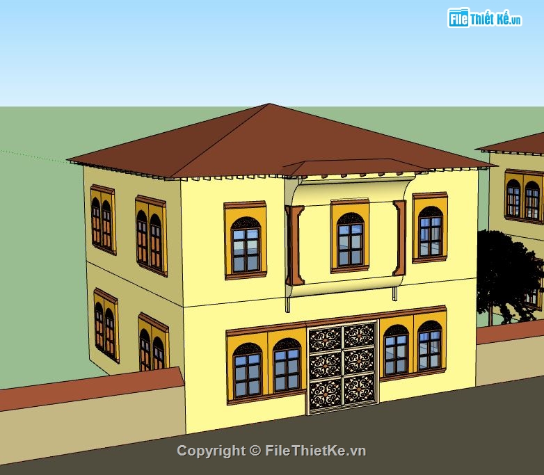 Biệt thự 2 tầng,model su biệt thự 2 tầng,biệt thự 2 tầng file su,file sketchup biệt thự 2 tầng,biệt thự 2 tầng đẹp