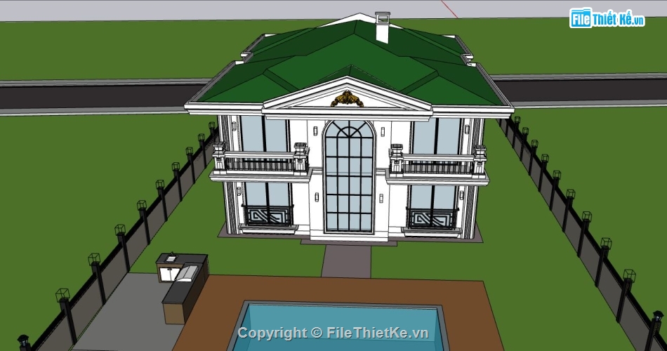 file sketchup biệt thự,model su biệt thự,su biệt thự