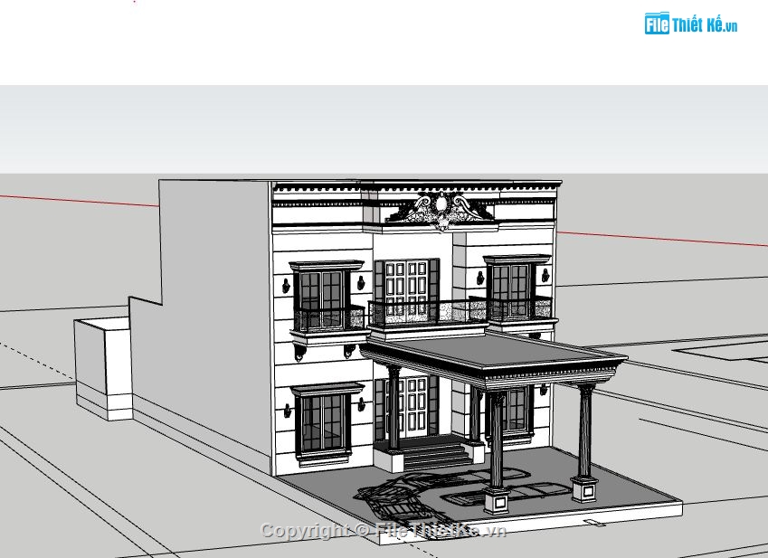 Biệt thự 2 tầng,model su biệt thự 2 tầng,biệt thự 2 tầng file su