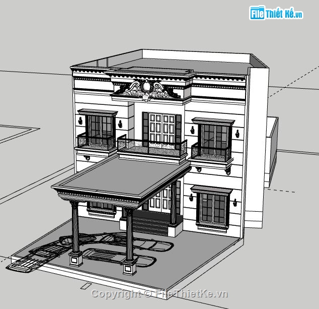 Biệt thự 2 tầng,model su biệt thự 2 tầng,biệt thự 2 tầng file su