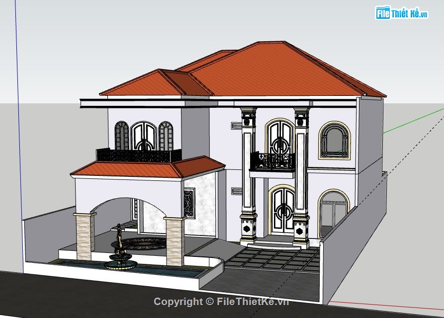 Biệt thự 2 tầng,dựng model su biệt thự 2 tầng,biệt thự 2 tầng sketchup,sketchup biệt thự 2 tầng,biệt thự 2 tầng file su