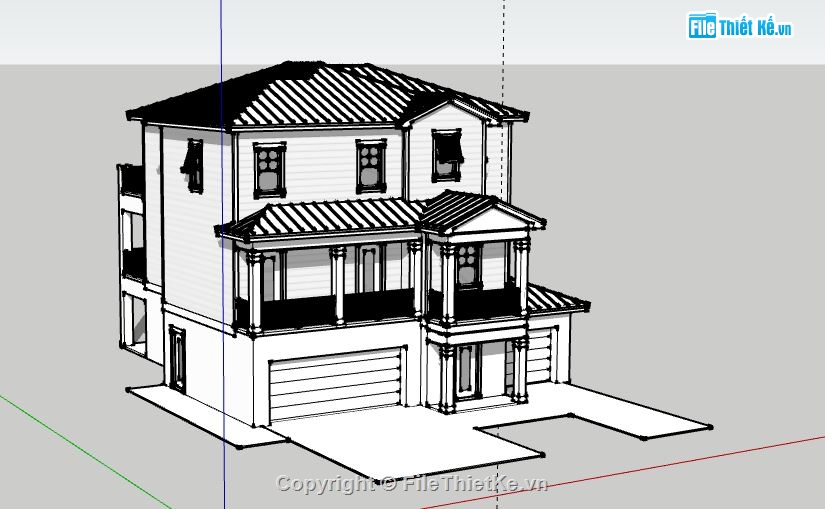 Biệt thự 2 tầng,model su biệt thự 2 tầng,biệt thự 2 tầng file su