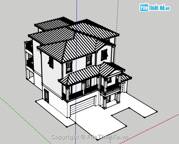 Biệt thự 2 tầng,model su biệt thự 2 tầng,biệt thự 2 tầng file su