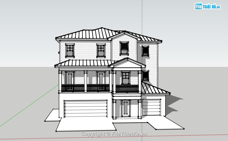 Biệt thự 2 tầng,model su biệt thự 2 tầng,biệt thự 2 tầng file su