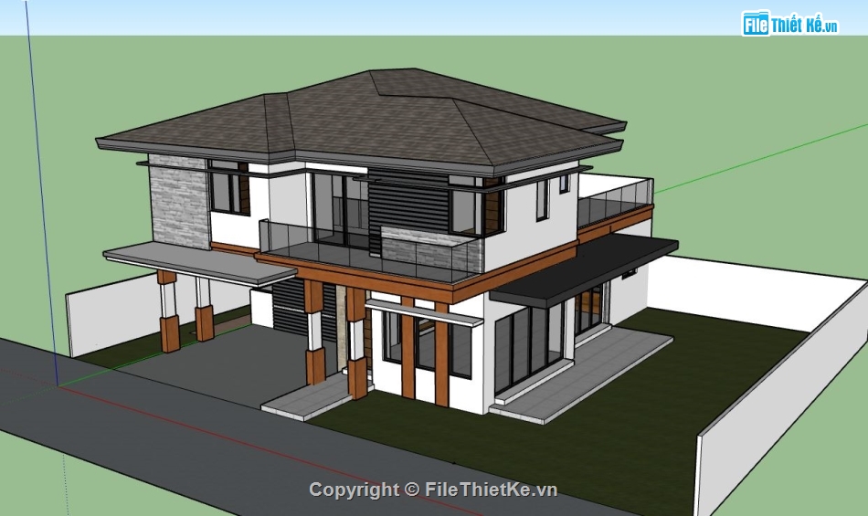 model su biệt thự 2 tầng,biệt thự 2 tầng,file su biệt thự 2 tầng,file sketchup biệt thự 2 tầng,biệt thự 2 tầng file su