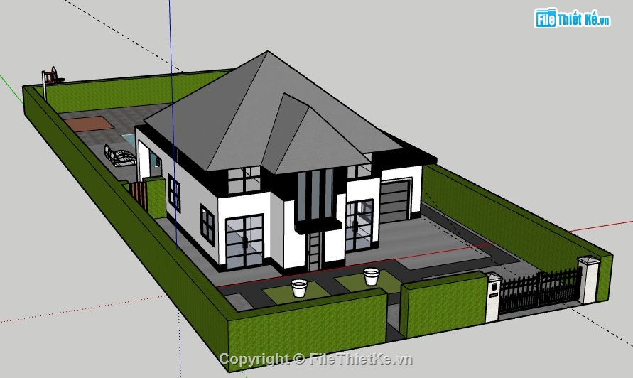 Biệt thự 2 tầng,model su biệt thự 2 tầng,file su biệt thự 2 tầng,mẫu biệt thự 2 tầng sketchup,sketchup biệt thự 2 tầng