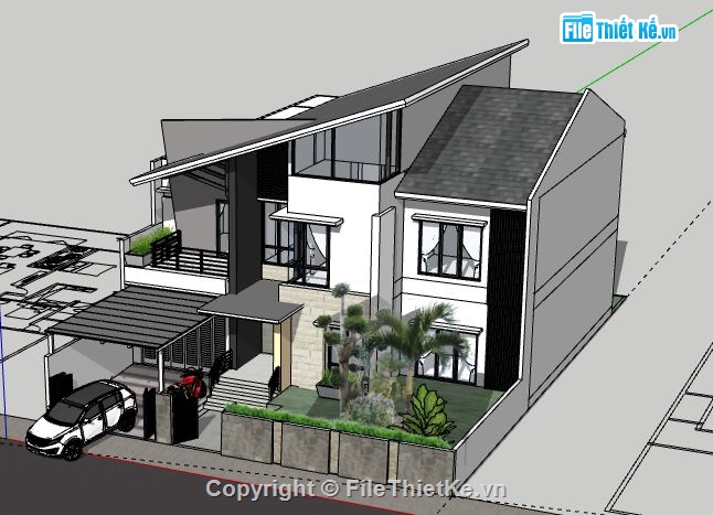 Biệt thự 2 tầng,model su biệt thự 2 tầng,biệt thự 2 tầng file su,sketchup biệt thự 2 tầng,biệt thự 2 tầng sketchup