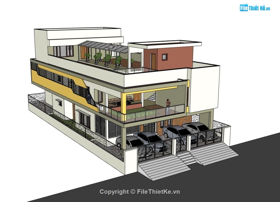 Biệt thự 2 tầng,model biệt thự 2 tầng,biệt thự 2 tầng sketchup,file sketchup biệt thự 2 tầng,biệt thự 2 tầng model su