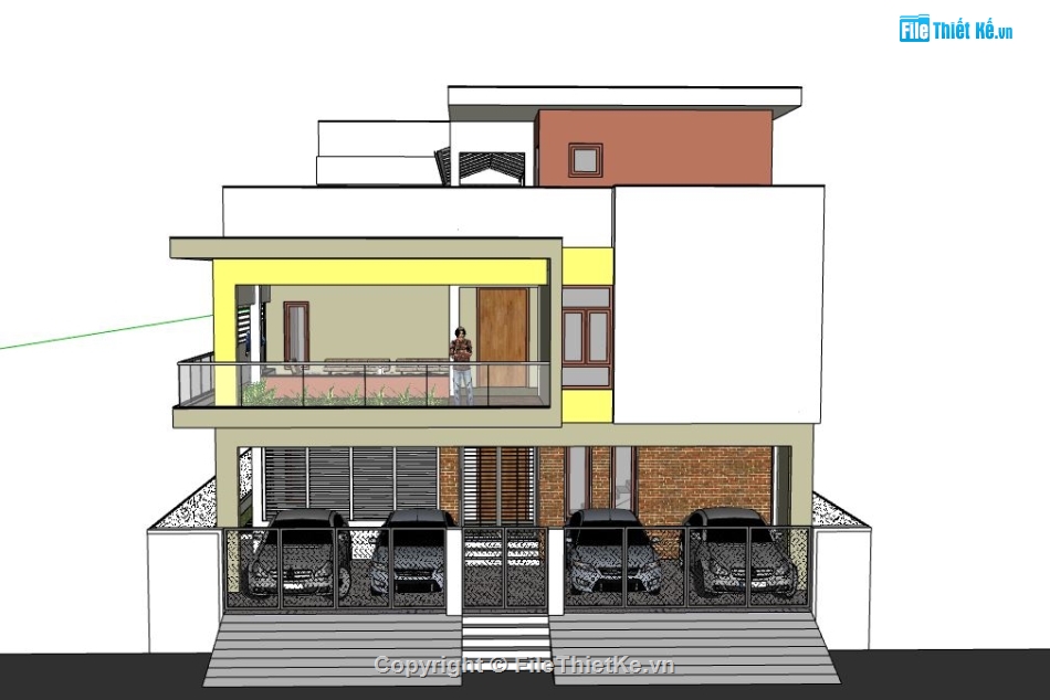 Biệt thự 2 tầng,model biệt thự 2 tầng,biệt thự 2 tầng sketchup,file sketchup biệt thự 2 tầng,biệt thự 2 tầng model su