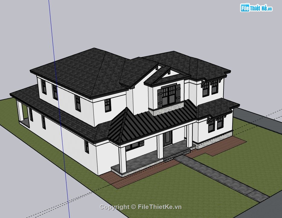 Biệt thự 2 tầng,Biệt thự,model su biệt thự 2 tầng