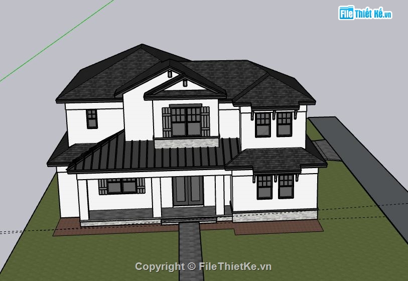 Biệt thự 2 tầng,Biệt thự,model su biệt thự 2 tầng