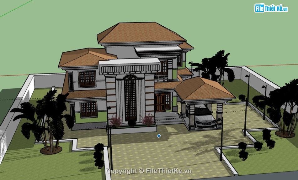 Biệt thự 2 tầng,model su biệt thự 2 tầng,biệt thự 2 tầng sketchup,sketchup biệt thự 2 tầng,file su biệt thự 2 tầng