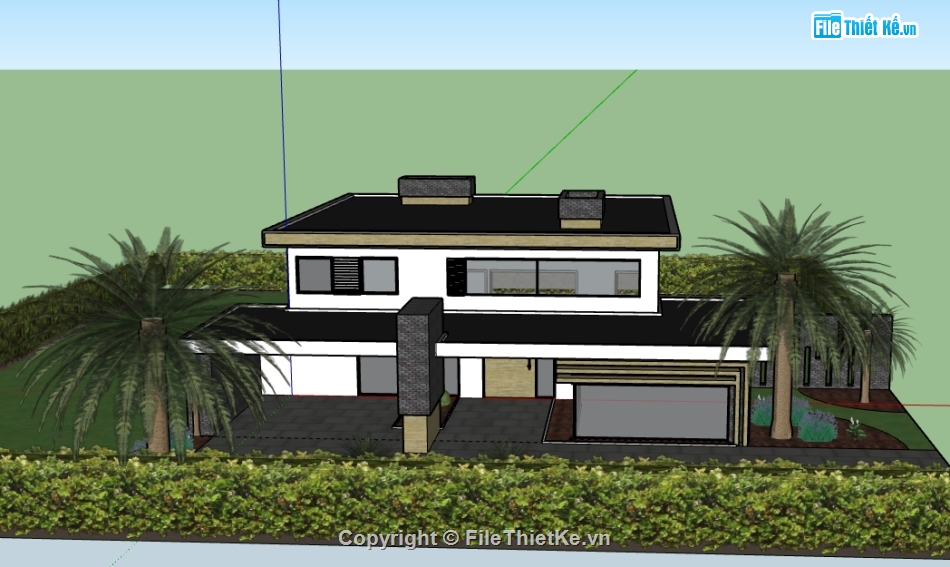 Biệt thự 2 tầng,model su biệt thự 2 tầng,mẫu biệt thự 2 tầng sketchup,biệt thự 2 tầng sketchup,sketchup biệt thự 2 tầng