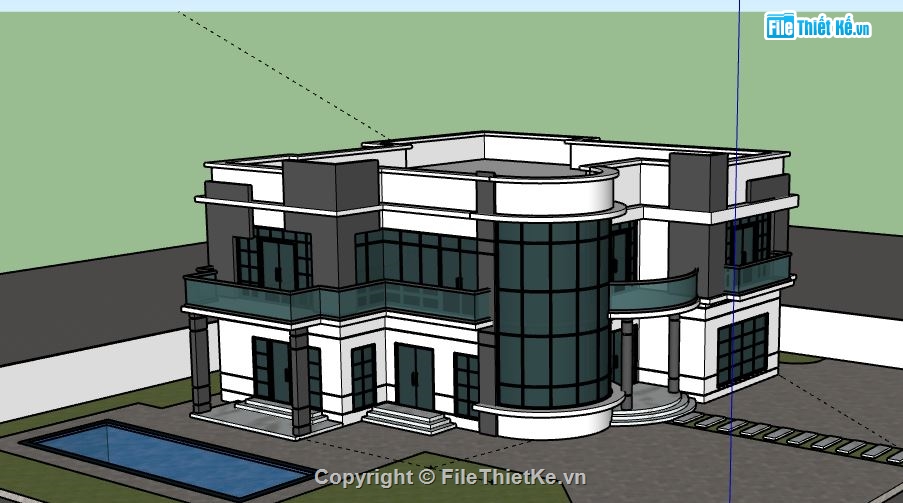 Biệt thự 2 tầng,model su biệt thự 2 tầng,biệt thự 2 tầng file su