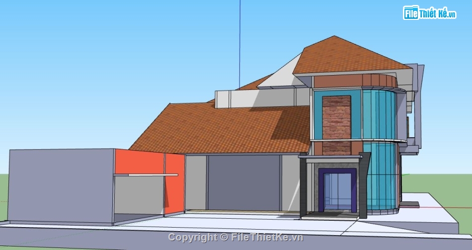 file su biệt thự,sketchup biệt thự,model su biệt thự