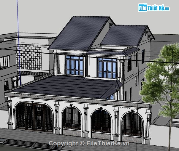 Biệt thự 2 tầng,model su biệt thự 2 tầng,biệt thự 2 tầng file su,file sketchup biệt thự 2 tầng,biệt thự 2 tầng model su