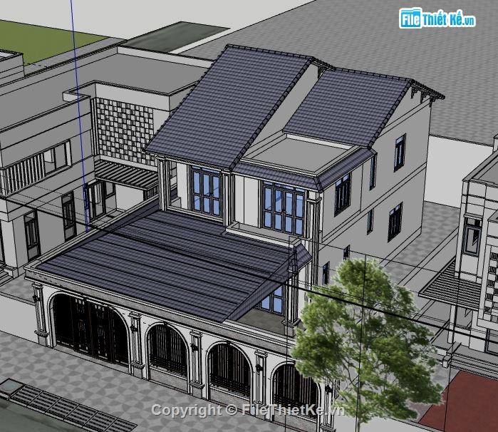 Biệt thự 2 tầng,model su biệt thự 2 tầng,biệt thự 2 tầng file su,file sketchup biệt thự 2 tầng,biệt thự 2 tầng model su