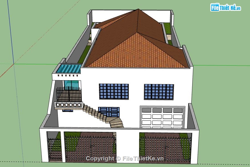 Biệt thự 2 tầng,model su biệt thự 2 tầng,biệt thự 2 tầng file sketchup,sketchup biệt thự 2 tầng,biệt thự 2 tầng sketchup