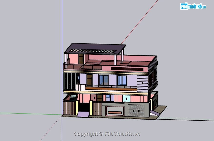 Biệt thự 2 tầng,model su biệt thự 2 tầng,nhà biệt thự 2 tầng file su
