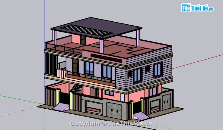 Biệt thự 2 tầng,model su biệt thự 2 tầng,nhà biệt thự 2 tầng file su