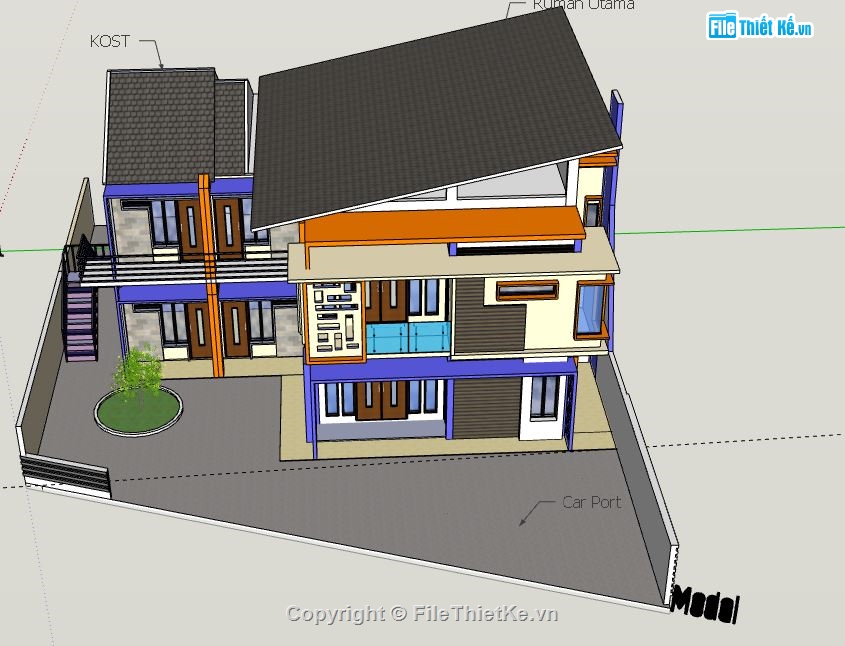 Biệt thự 2 tầng,model su biệt thự 2 tầng,biệt thự 2 tầng file su,file sketchup biệt thự 2 tầng,biệt thự 2 tầng sketchup