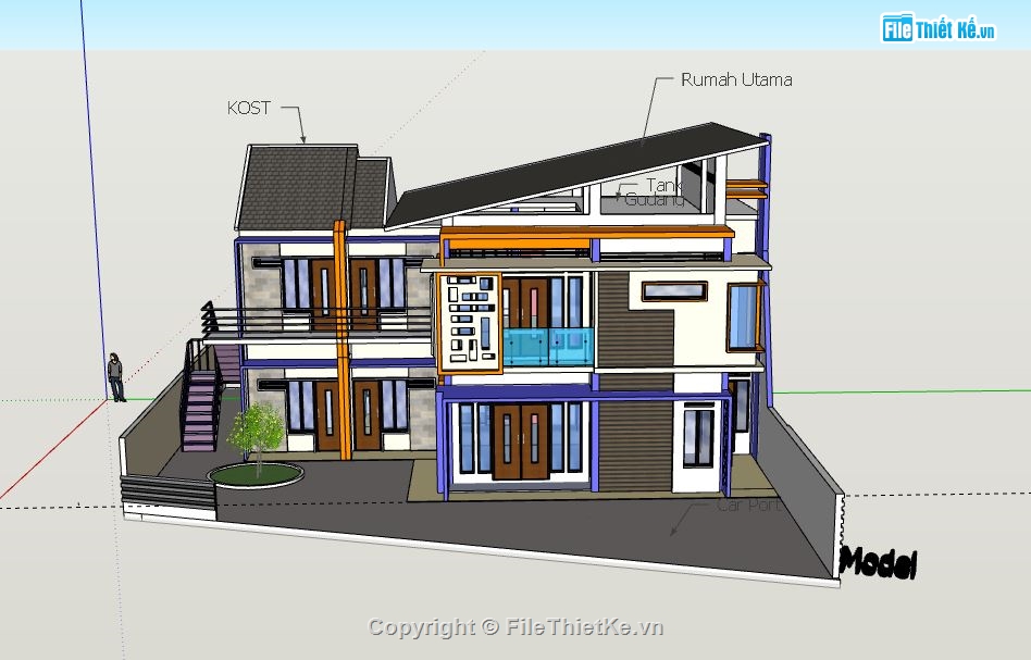 Biệt thự 2 tầng,model su biệt thự 2 tầng,biệt thự 2 tầng file su,file sketchup biệt thự 2 tầng,biệt thự 2 tầng sketchup