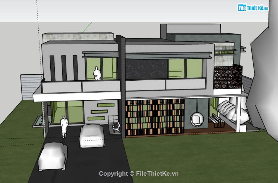 Biệt thự 2 tầng,model su biệt thự 2 tầng,file su biệt thự 2 tầng,biệt thự 2 tầng sketchup