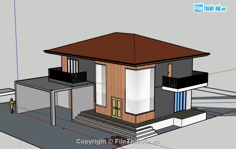 Biệt thự 2 tầng,model su biệt thự 2 tầng,file su biệt thự 2 tầng,file sketchup biệt thự 2 tầng,biệt thự 2 tầng model su