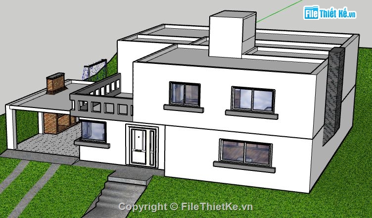 Biệt thự 2 tầng,model su biệt thự 2 tầng,biệt thự 2 tầng sketchup,file su biệt thự 2 tầng,biệt thự 2 tầng model su