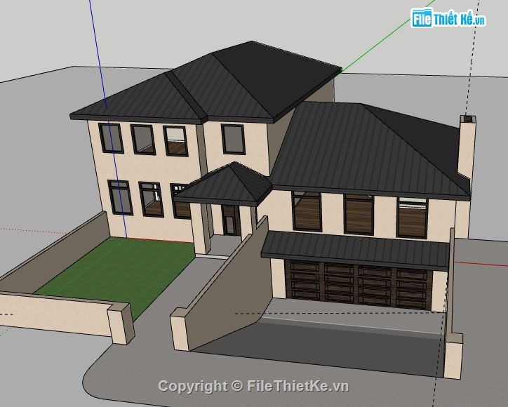 Biệt thự 2 tầng,model su biệt thự 2 tầng,biệt thự 2 tầng model su,file su biệt thự 2 tầng