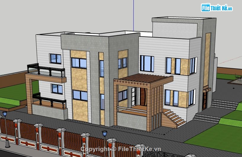 Biệt thự 2 tầng,model su biệt thự 2 tầng,file su biệt thự 2 tầng,file sketchup biệt thự 2 tầng,biệt thự 2 tầng sketchup