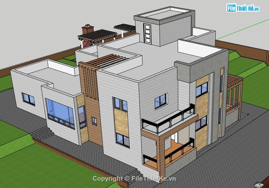 Biệt thự 2 tầng,model su biệt thự 2 tầng,file su biệt thự 2 tầng,file sketchup biệt thự 2 tầng,biệt thự 2 tầng sketchup