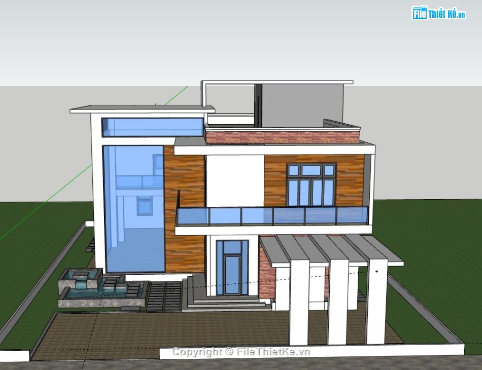 Biệt thự 2 tầng,model su biệt thự 2 tầng,biệt thự 2 tầng sketchup