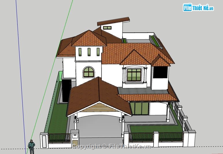 Biệt thự  2 tầng,su nhà 2 tầng,model su nhà 2 tầng