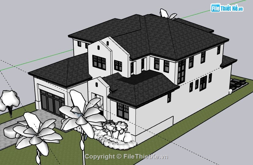 Biệt thự 2 tầng,model su biệt thự 2 tầng,file su biệt thự 2 tầng