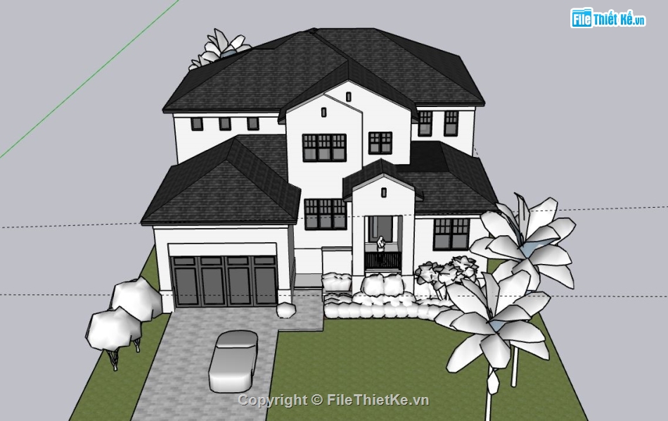 Biệt thự 2 tầng,model su biệt thự 2 tầng,file su biệt thự 2 tầng
