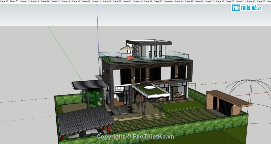 Biệt thự  2 tầng,file sketchup biệt thự 2 tầng,biệt thự 2 tầng model su,sketchup biệt thự 2 tầng,biệt thự 2 tầng file su