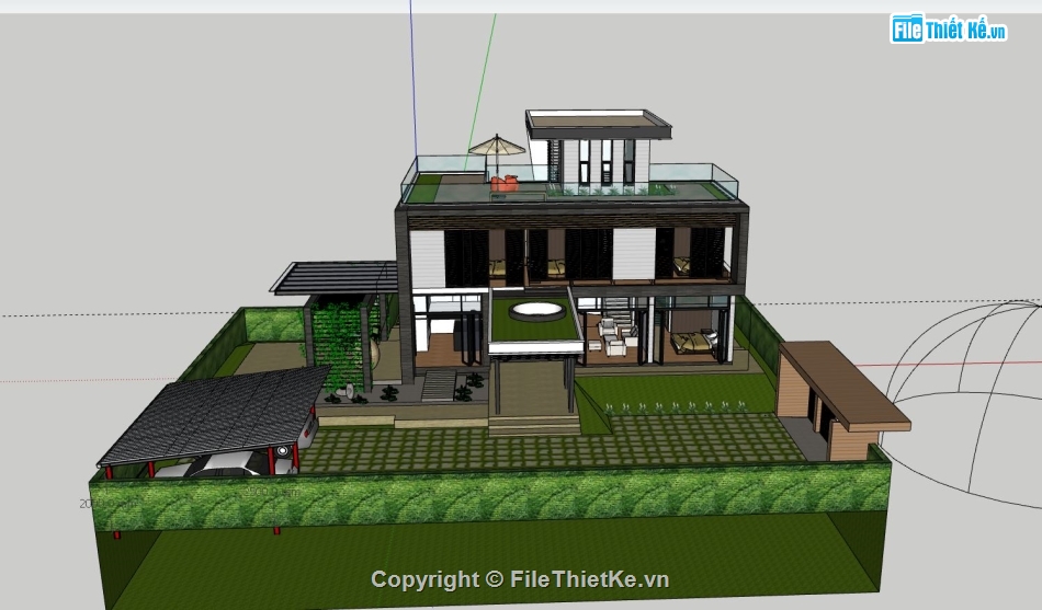 Biệt thự  2 tầng,file sketchup biệt thự 2 tầng,biệt thự 2 tầng model su,sketchup biệt thự 2 tầng,biệt thự 2 tầng file su